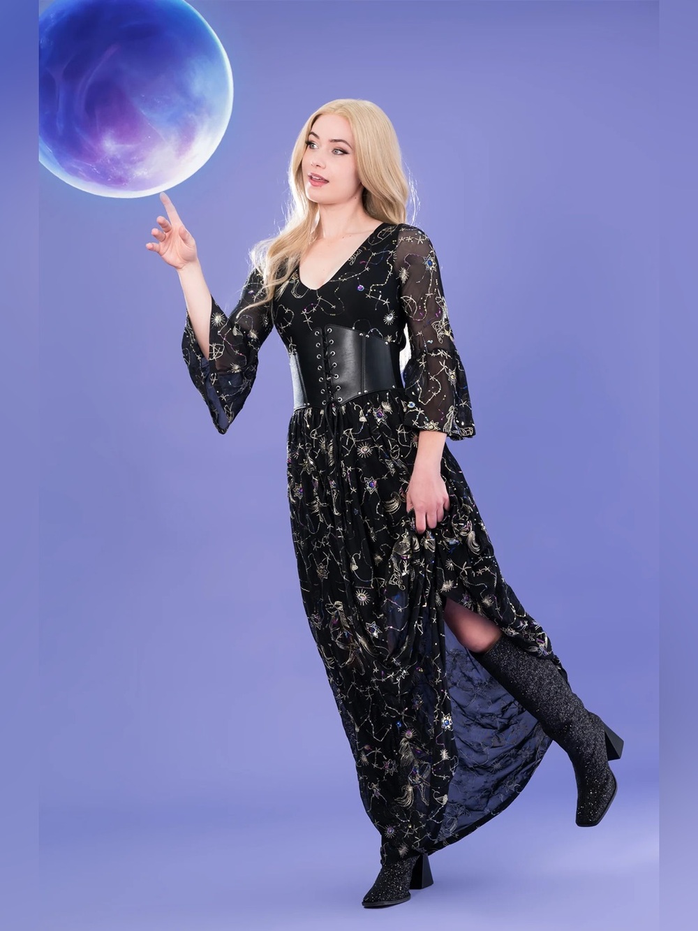 Blackmilk Astraea 3/4 Sleeve Maxi Dress XL NWT - Picture 6 of 7